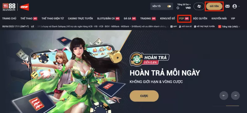 hướng dẫn chơi bài cào m88 ăn tiền cho thành viên mới 2 truy cập vào trang p2p m88