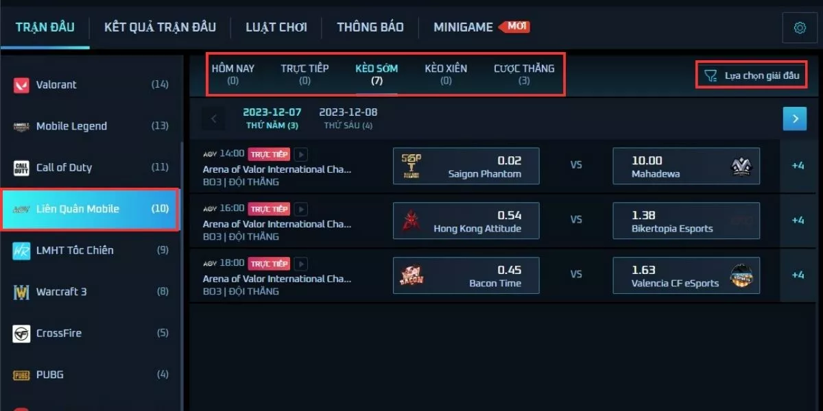 cách cá cược liên quân mobile m88 chuẩn xác 3 chọn tựa game liên quân mobile và tham khảo trận đấu