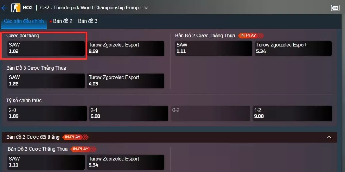 chọn kèo cược cs:go m88 phù hợp