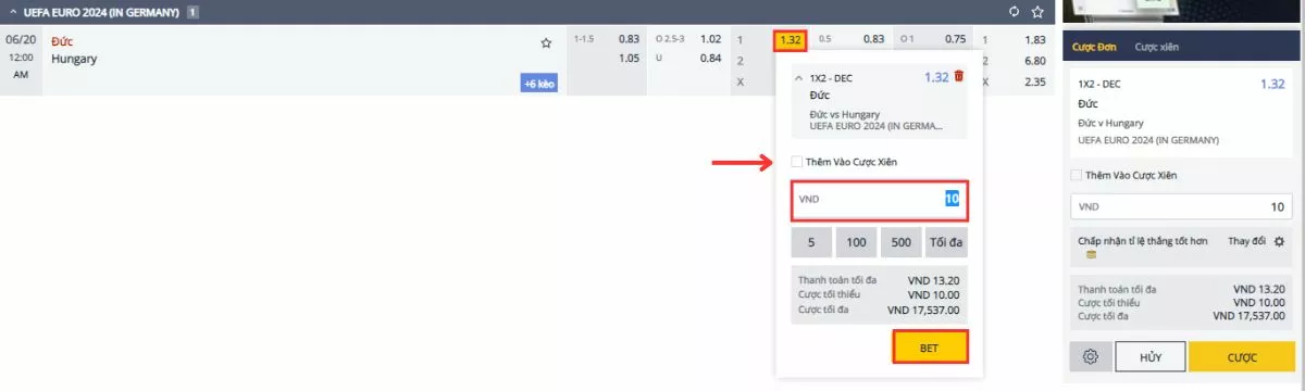 hướng dẫn chơi cá độ euro 2024 tại m88 chuẩn nhất 3 đặt cược vào trận đấu euro tại m88