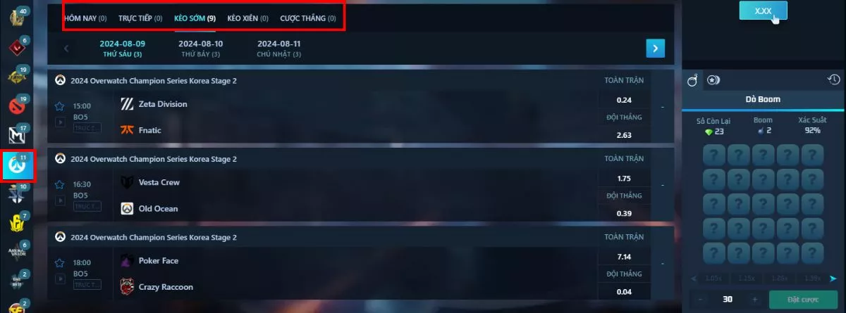 xác định trận đấu overwatch m88 muốn cược